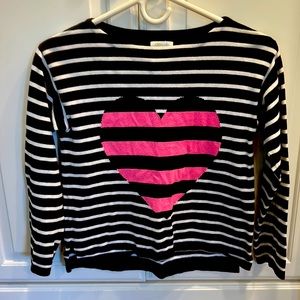 Crewcuts, size 12, navy and white heart sweater